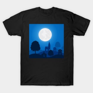 full moon in the village T-Shirt